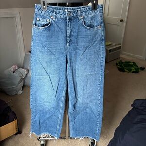 NA-KD Wide Leg Cut Off Jean